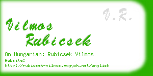 vilmos rubicsek business card